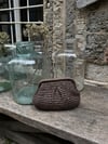 Acı Kahve Clutch Hasır Çanta
