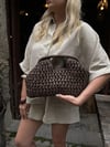 Acı Kahve Hasır Mng Clutch Çanta