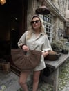 Acı Kahve Hasır Oval Indıa Çanta