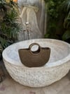 Acı Kahve Oval Charlotte Hasır Çanta