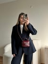 Bordo Kapitone Çapraz Askılı Rosy Çanta
