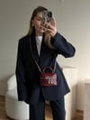 Bordo Kapitone Çapraz Askılı Rosy Çanta