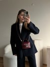Bordo Kapitone Çapraz Askılı Rosy Çanta