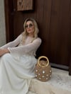 Camel Taş Detaylı Kova Hasır Çanta