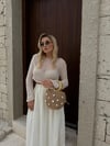 Camel Taş Detaylı Kova Hasır Çanta