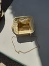 Krem Hasır Clutch Çanta
