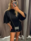 Siyah Taşlı Mini Çapraz Askılı Tia Çanta