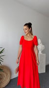 BEBE PLUS NAR ÇİÇEĞİ ELBİSE
