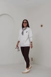 BEJ YAKA FULARLI SWEATSHIRT