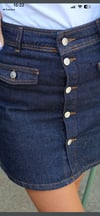 KAPAK CEPLİ DÜĞMELİ DENIM ETEK