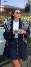 KAPAK CEPLİ DÜĞMELİ DENIM ETEK