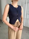 KHLOE TRİKO DÜGME DETAY CROP YELEK