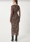 LEOPAR DESEN TÜL KOLLU ELBİSE