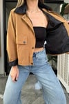 ZARA KADİFE YAKA TASARIM BOMBER