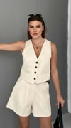 ZARA KETEN YELEKLİ TAKIM