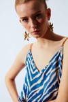 ZEBRA DESENLİ SATEN BLUZ