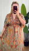 İpek Nakışlı Kaftan Elbise -33