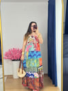İpek Patchwork Straplez Elbise -51
