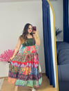 İpek Patchwork Straplez Elbise -53