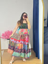 İpek Patchwork Straplez Elbise -53