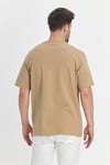 2857 Massimo Erkek Camel %100 Supima Pamuk Çekmeyen Kumaş Regular Fit Bisiklet Yaka Tişört