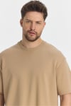 2857 Massimo Erkek Camel %100 Supima Pamuk Çekmeyen Kumaş Regular Fit Bisiklet Yaka Tişört