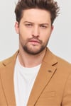 3115 Erkek Camel Esnek Likralı Pamuk Karışımlı Slim Fit İlkbahar-Yaz Spor Blazer Ceket