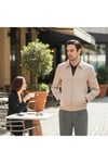 360 Esneyen Örme Erkek Fermuarlı Standart Fit Polo Yaka Ceket Mont