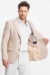 Abrines Erkek Bej Pamuklu Likralı Esneyen Kumaşlı Slim Fit Spor Blazer Ceket