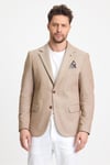 Abrines Erkek Hardal Pamuklu Likralı Esneyen Kumaşlı Slim Fit Spor Blazer Ceket