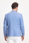 Abrines Erkek İndigo Pamuklu Likralı Esneyen Kumaşlı Slim Fit Spor Blazer Ceket