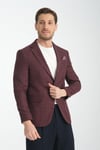Acario Erkek Bordo Mono Yaka Slim Fit Spor Blazer Ceket
