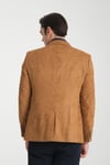 Adelfo Erkek Camel Diagonel Süet Slim Fit Mono Yaka Spor Blazer Ceket