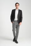 Adelfo Erkek Siyah Diagonel Süet Slim Fit Mono Yaka Spor Blazer Ceket