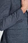 Aimame Erkek Açık Lacivert Mono Yaka Örme Esnek Likralı Kumaş Blazer Ceket