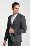Aimame Erkek Lacivert Mono Yaka Örme Esnek Likralı Kumaş Blazer Ceket