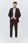 Alfredo Erkek Kahve İlkbahar-Yaz Slim Fit 2'li Takım Elbise