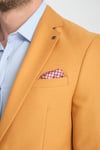 Alfredo Erkek Sarı Mono Yaka Keten Desenli Slim Fit Spor Blazer Ceket