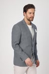 Alturo Erkek Lacivert İlkbahar-Yaz Petek Desenli Regular Fit Blazer Ceket
