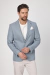 Alturo Erkek Mavi İlkbahar-Yaz Petek Desenli Regular Fit Blazer Ceket