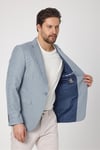 Alturo Erkek Mavi İlkbahar-Yaz Petek Desenli Regular Fit Blazer Ceket
