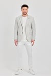 Antony Erkek Açık Gri Polyester Kumaşlı Slim Fit İlkbahar-Yaz Spor Blazer Ceket