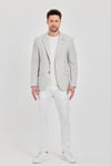 Antony Erkek Açık Gri Polyester Kumaşlı Slim Fit İlkbahar-Yaz Spor Blazer Ceket