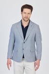 Antony Erkek Açık Lacivert-gri Örme Kumaş Esneyen Spor Blazer Ceket