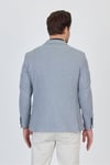 Antony Erkek Açık Lacivert-gri Örme Kumaş Esneyen Spor Blazer Ceket