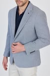 Antony Erkek Açık Lacivert-gri Örme Kumaş Esneyen Spor Blazer Ceket