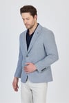 Antony Erkek Açık Lacivert-gri Örme Kumaş Esneyen Spor Blazer Ceket