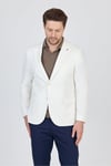 Antony Erkek Beyaz Polyester Kumaşlı Slim Fit İlkbahar-Yaz Spor Blazer Ceket