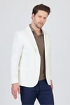 Antony Erkek Beyaz Polyester Kumaşlı Slim Fit İlkbahar-Yaz Spor Blazer Ceket