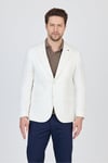 Antony Erkek Beyaz Polyester Kumaşlı Slim Fit İlkbahar-Yaz Spor Blazer Ceket